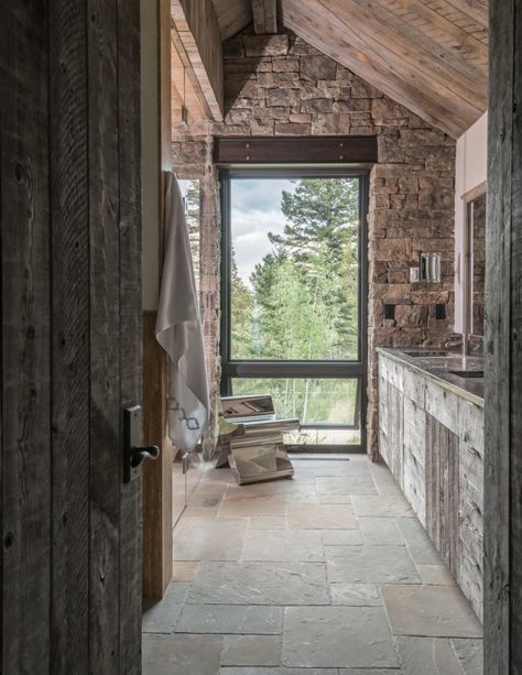 Birch Creek Ranch - On Site Management, Inc. Montana Ranch House, Cowboy Cabin, River Retreat, Montana Ranch, Dream Cabin, Cozy Bathroom, Cabin Inspiration, House Cottage, Floor Ideas