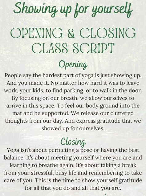 Opening And Closing Yoga Class Script, Yoga Messages, Yoga Opening Script, Savasana Poems, Yoga Script, Yoga Cues, Yoga Intentions, Yoga Readings, Yoga Nidra Script