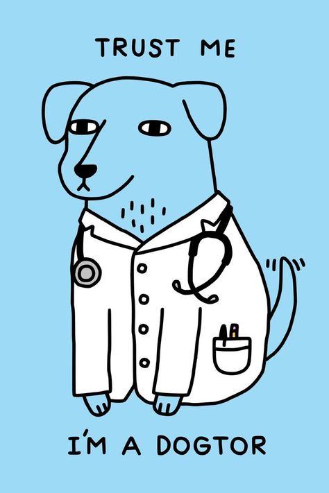 Medical Puns, Funny Labs, Dog Doctor, Tshirt Sticker, Dog Puns, Art Tshirt, Shirt Illustration, Shirt Design Inspiration, Sticker Cute