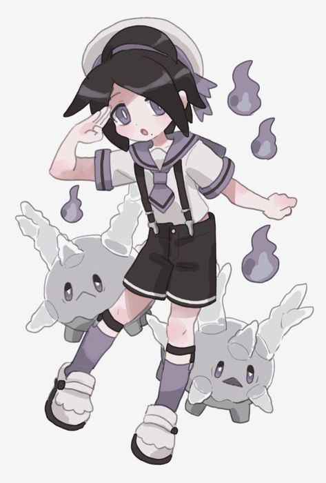 Allister Pokemon, Satoshi Pokemon, Ghost Type Pokemon, Lucario Pokemon, Ghost Pokemon, Pokemon Fanart, Ghost Type, Pokemon Oc, Gym Leaders