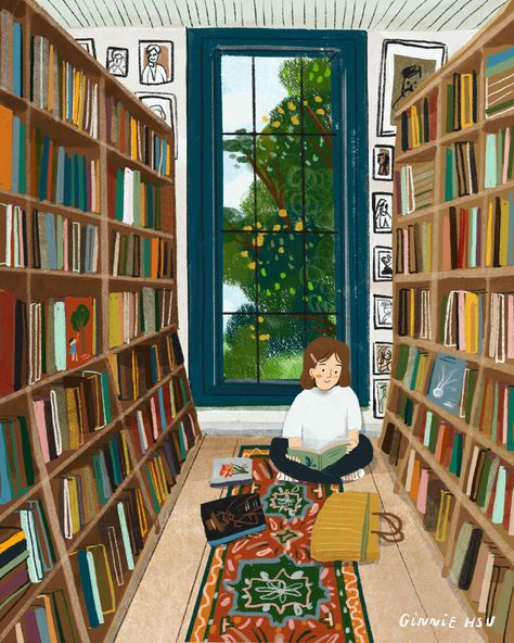 Library Week, Gouache Illustrations, Interactive Art, Dessin Adorable, Editorial Illustration, I Love Books, Book Illustration, Bookstore, A Book