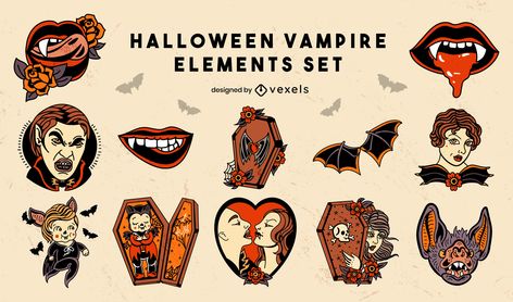 Vampire elements old school tattoo style Old School Tattoo Style, Vampire Tattoo, Tattoo Flash Sheet, Cowgirl Art, Traditional Tattoo Art, Halloween Vampire, Halloween Tattoos, Tattoo Flash Art, American Traditional Tattoo