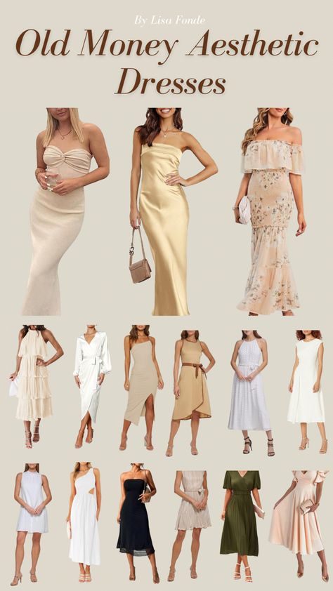 15+ old money aesthetic dresses to wear in 2023. Old money dresses for women. Elegant old money dresses to wear in spring or summer. Old money dress outfit. Old money aesthetic dress. Party old money dress. White old money dress. Old money style dress. Old Money Party Outfits Aesthetic, Old Rich Dress, Old Money Rich Dress, Dress Outfits Old Money, Old Money Aesthetic Party Dress, Old Money Aesthetic Women Dress, Summer Style Old Money, Old Money For Women, Women Old Money Style Summer