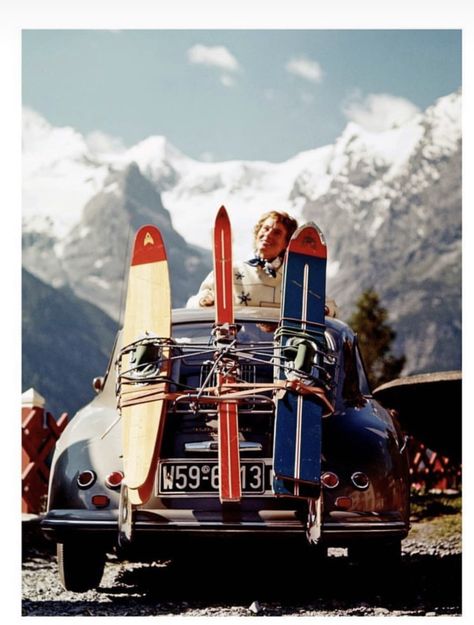 Vintage Ski Photos, Vintage Ski Posters, Ski Bunnies, Ski Bums, Retro Ski, Ferdinand Porsche, Porsche Classic, Ski Posters, Vintage Porsche