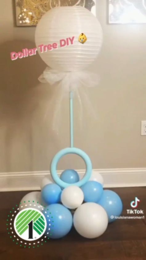 Dollar Tree Baby Shower Decorations, Dollar Tree Baby Shower Ideas, Diy Babyshower, Mommy To Be, Large Gift, Baby Rattle, Tree Diy, Diy Baby, Dollar Tree Diy