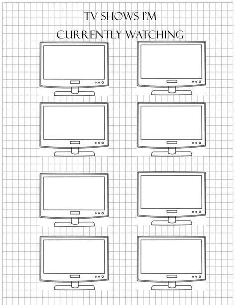 TV Shows I'm Currently Watching by StationaryConcepts on Etsy Bullet Journal Lists, Bullet Journal Ideas Templates, Journal Lists, Bullet Journal Printables, Notes Journal, Journal Template, Planner Paper, Bullet Journals, Journal Printables