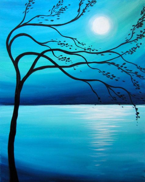 Muse Paintbar, Menstrual Blood, Tree Of Life Painting, Easy Landscape Paintings, Waning Moon, Element Air, Black Candle, Manchester Nh, Paint Nite