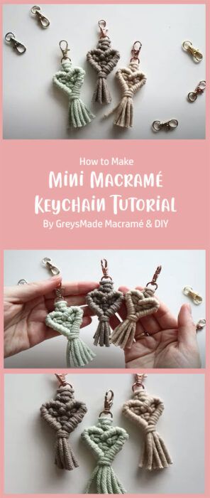 Macrame Heart Keychain, Keychain Diy Easy, Small Macrame Projects, Diy Crafts Keychain, Friendship Bracelet Tutorial, Macrame Heart, Crochet Bracelet Pattern, Friendship Bracelets Easy, Simple Macrame