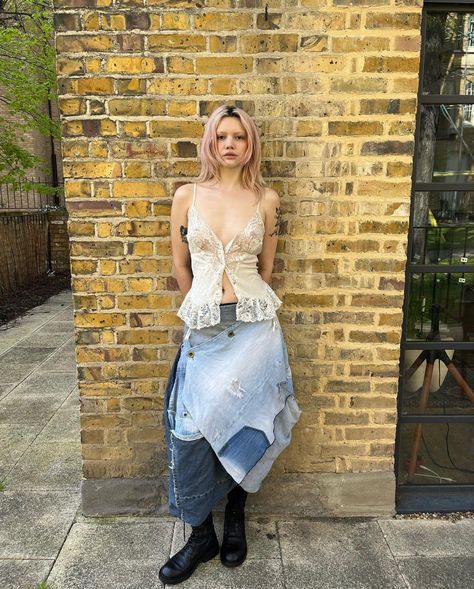 florence rose on Instagram: "in my garden wearing @polyhedron.studio 🤍 @gracecapewell 📷🩰" Florence Rose, Corset And Skirt, Patterned Tights, Collar Blouse, Girl Crushes, Corset Top, Two Piece Dress, Pleated Skirt, Dress Patterns