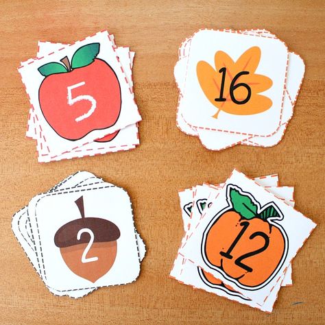 Apple Number Cards, Kindergarten Numeracy, Pumpkin Calendar, Thanksgiving Calendar, Printable Calendar Numbers, Preschool Math Activities, Preschool Calendar, Apple Calendar, Home Preschool