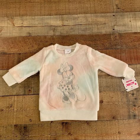 Disney Minnie Mouse Baby Girl Tie Dye Crew Neck Sweatshirt - 12m. Cute Minnie Mouse, Minnie Mouse Hoodie, Minnie Mouse Baby, Minnie Mouse Sweatshirt, Mickey Sweatshirt, Hoodie Costume, Mickey Mouse Sweatshirt, Graphic Print Sweatshirt, Baby Minnie Mouse