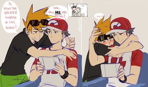 ❤️❤️ Source https://rawgummy.tumblr.com/post/158958348947/based-off-a-cute-text-friend-left-me-the-other-day Red X Blue Pokemon, Red X Blue, Blue Pokemon, Green Pokemon, Pokemon Red Blue, Pokemon Blue, Pokemon Alola, Pokemon Manga, Red X