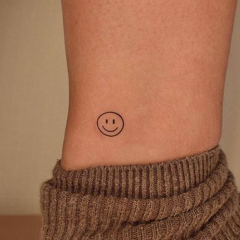 Smile Face Tattoo, Face Tattoo Ideas, Smiley Face Tattoo, Happiness Tattoo, Smile Tattoo, Petite Tattoos, Cute Small Tattoos, Wrist Tattoos For Women, Face Tattoos