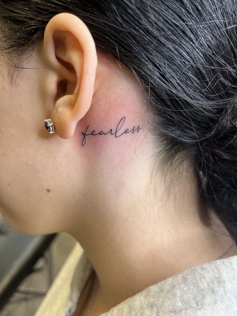 Fearless Script Tattoo, Fearless Tattoo, Love Yourself Tattoo, Soul Tattoo, Tattoo Script, Small Tattoo, Tattoos Ideas, Fashion Blouse Design, Fashion Blouse