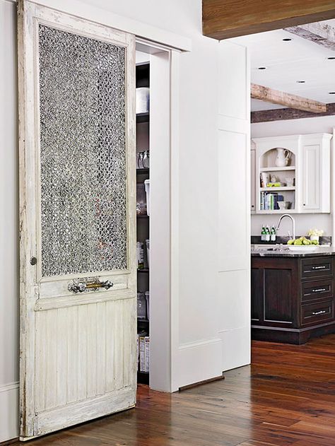 Creatively Convert Unique Sliding Barn Door, Hanging Doors Sliding, Barn Door Bifold, Bifold Pantry, Fancy Doors, Cabin Makeover, Hanging Doors, Sliding Pantry Doors, Barn Door Pantry