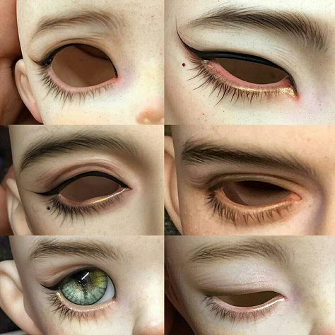 Eyebrows Eyelashes, Makeup Eyebrows, 얼굴 드로잉, 얼굴 그리기, Doll Makeup, Doll Painting, Art Dolls Handmade, Doll Tutorial, Anime Dolls