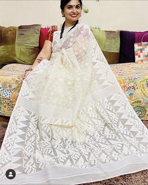 The Color White, Jamdani Saree, Perfect Harmony, Western Fashion, Diva, Hand Weaving, Color White, Milk, Saree