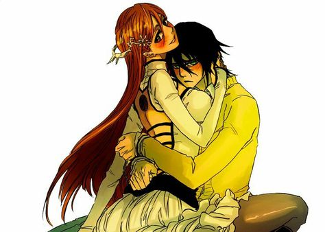 Ulquiorra x Orihime Bleach Ships, Ulquiorra Schiffer, Ulquiorra And Orihime, Bleach Couples, Ulquiorra Cifer, School Of The Dead, Orihime Inoue, Deadman Wonderland, Bleach Anime Art