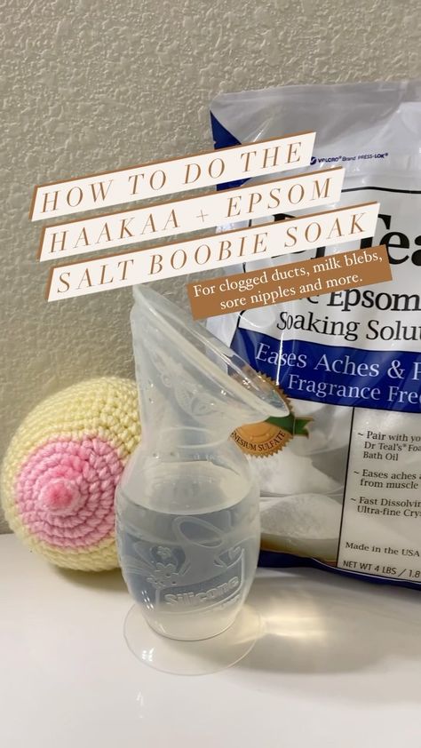 Dangle Feeding For Clogged Duct, Hakka Clogged Milk Duct, Haakaa Pump Clogged Duct, Mastitis Remedies, Preventing Mastitis, Mom Checklist, Clogged Duct, Epson Salt, Nursing Clogs