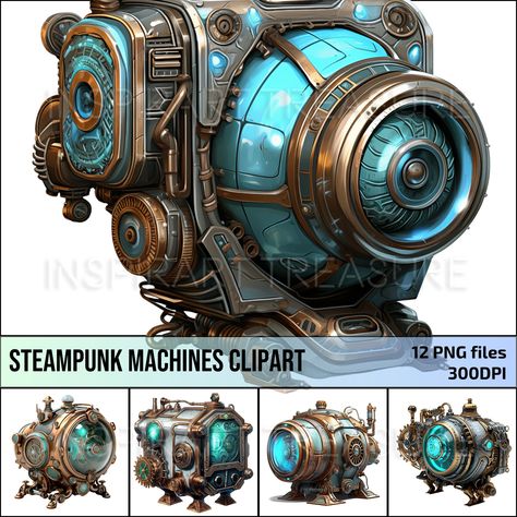 Futuristic Machine Design, Steampunk Machine Art, Sci Fi Objects, Steampunk Machine Concept Art, Steampunk Concept Art, Steampunk Machine, Steampunk Machines, Steampunk Illustration, Mechanical Art