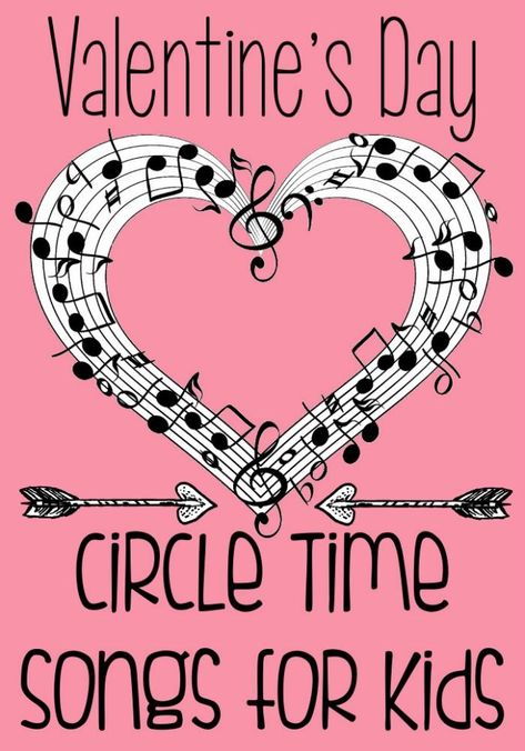 Valentine's Day Circle Time Songs, Rhymes, and Games for Tot and Preschool Movement For Preschoolers, Valentine Songs, Valentine Music, Storytime Ideas, February Activities, Library Resources, Kindergarten Valentines, Circle Time Songs, Children Stories