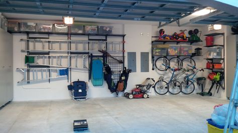 Check out those Steady Rack Bike Racks! Garage Storage Systems, Bike Racks, Bike Storage, Garage Storage, Storage System, Stationary Bike, Bike