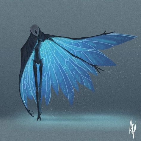 Hollow Knight Wings, Fantasy Creature Design Concept Art, Alien Art Drawing, Fey Monster, Fantasy Creature Concept Art, Alien Creature Concept Art, Monster Creature Design, Creature Design Concept, Cool Mythical Creatures