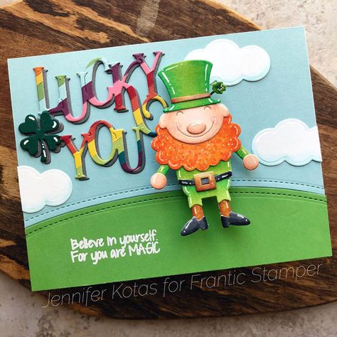 St Patricks Day Craft, Mill Hill Beads, Frantic Stamper, Elf Clothes, St Patrick's Day Crafts, You Make Me Happy, Craft Making, Lucky You, Cross Stitch Fabric