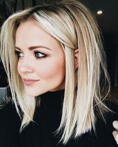 blonde long bob Longbob Hair, Κούρεμα Bob, Cute Simple Hairstyles, Hair 2018, Short Straight Hair, Long Bob Hairstyles, Cool Hair Color, Shoulder Length Hair, Great Hair