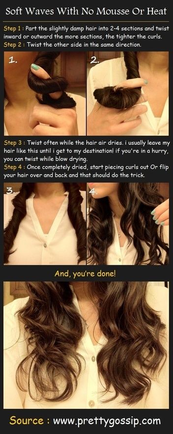 No-Heat Curls: 12 Ways to Get Heatless Curls | #noheatcurls #beachwaves #heatlesscurls How To Curl Hair, Curls Without Heat, Hair Without Heat, Curls No Heat, Twisted Hair, Curl Your Hair, Curl Hair, Smink Inspiration, Air Dry Hair