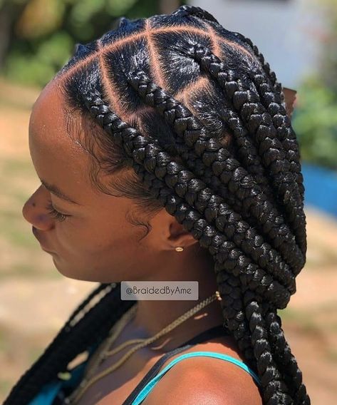 Thick Knotless Box Braids, Makeba Braids Styles Long, Makeba Braids Styles, Braids For Adults, Quick And Easy Braided Hairstyles Black, Big Knotless Box Braids, Jumbo Knotless, Short Box Braids Hairstyles, Big Box Braids