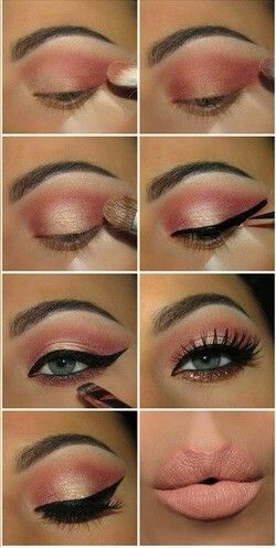 Nails Simple Pink, Pink Eye Look, Pink Eyeshadow Looks, Eyeshadow Looks Step By Step, Cheer Makeup, Makeup Tutorial Mac, Pink Eyeshadow Look, Pink Eye Makeup, Eye Makeup Techniques