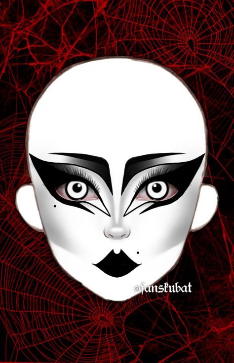 Goth Contour, Face Makeup Contour, Goth Make Up, Trad Goth Makeup, Exotic Makeup, Goth Eye Makeup, Big Eyes Makeup, Black And White Makeup, Makeup Contour