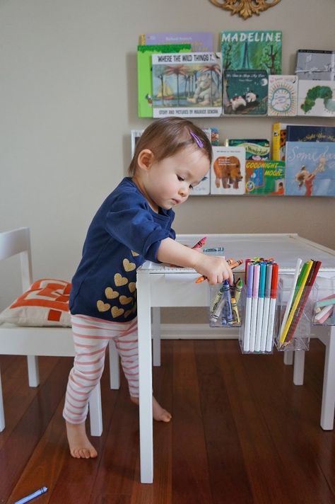 Use this IKEA hack to make the ultimate art table for your kids. Ikea Hack Kids, Ikea Crafts, Montessori Bedroom, Ikea Kids, Ikea Bedroom, Kid Hacks, Diy Ikea Hacks, Diy Ikea, Best Ikea