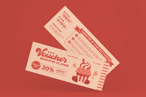 Voucher Design Coupon, Food Vouchers, Coupon Design, Voucher Design, Baking Classes, Logo Project, Lebanese Recipes, Gift Vouchers, Visual Development