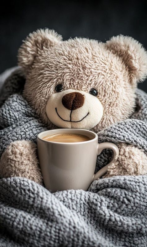 Coffee Night, Teddy Photos, Good Morning Greeting Cards, Teddy Bear Wallpaper, Whatsapp Wallpaper Cute, Good Morning Wallpaper, Teddy Bear Pictures, Tea And Books, Bear Pictures