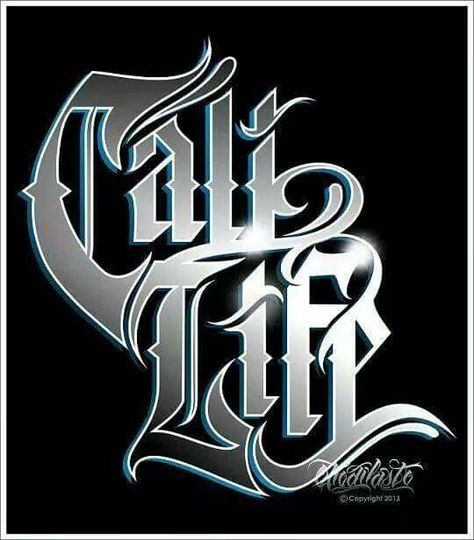 Cali life Graffiti Alphabet Styles, California Logo, Chicano Lettering, Tattoo Lettering Styles, Cholo Art, Chicano Tattoos, Cali Style, Cali Life, Chicano Drawings