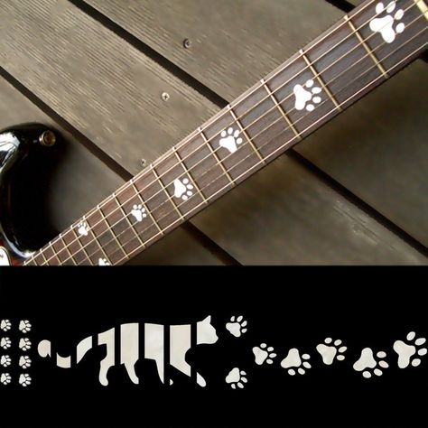 Fretboard Markers Inlay Sticker Decals for Guitar - Cats Foot Print - WP Ukulele Design, Guitar Artwork, Guitar Inlay, Guitar Vector, Guitar Fretboard, Guitar Teacher, Prs Guitar, Foot Print, Sticker Decals