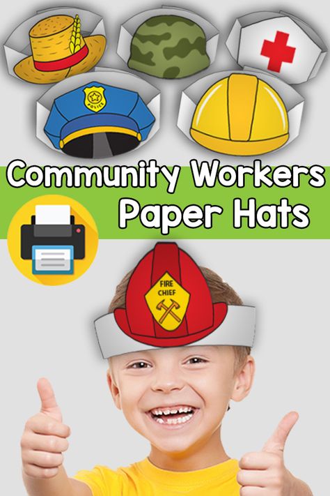 community workers – Easy Peasy and Fun Membership Paper Hat Template, Community Helpers For Kids, Community Helpers Printables, Preschool Hat, Preschool Jobs, Community Helpers Preschool Crafts, Community Helper Lesson, Community Helpers Crafts, Community Helpers Worksheets