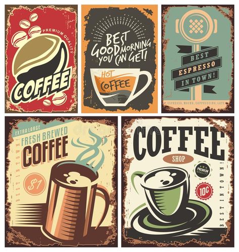 Coffee Inspiration, Family Tree Poster, Coin Café, Coffee Artwork, Coffee Tin, Retro Coffee, Retro Metal Signs, Coffee Poster, Vintage Tin Signs