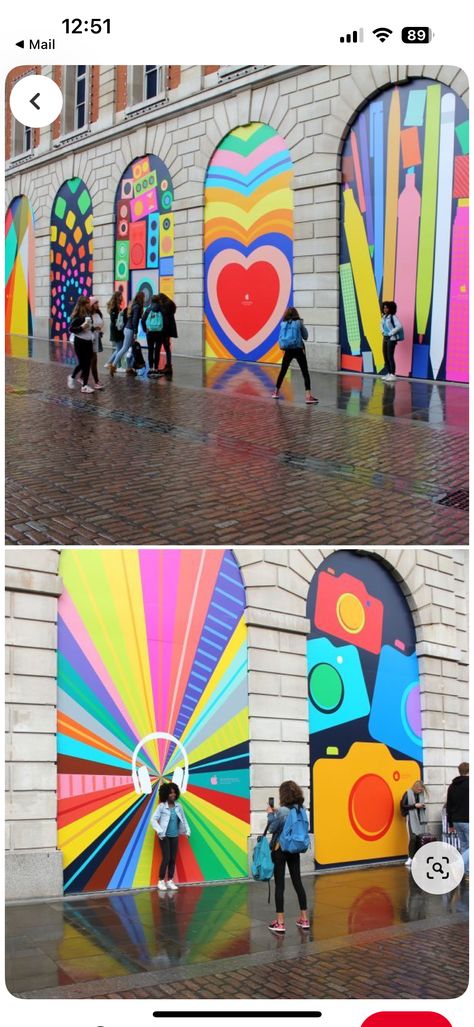 Building Murals Painted, Selfie Mural, Interactive Art Wall, Wings Mural, Interactive Murals, Amazing Murals, Building Mural, Library Mural, Exterior Murals