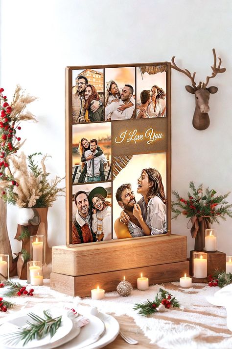 Personalized Christmas Birthday Gifts for Women & Men, Custom Photo Frame with Night Light, Personalized Picture Frame with Photos, Custom Anniversary Couple Gifts for Her & Him Anniversary Couple, Couple Gifts For Her, Custom Photo Frames, Personalized Picture Frames, Anniversary Photos, Christmas Birthday Gifts, She & Him, Photo Albums, Birthday Gifts For Women