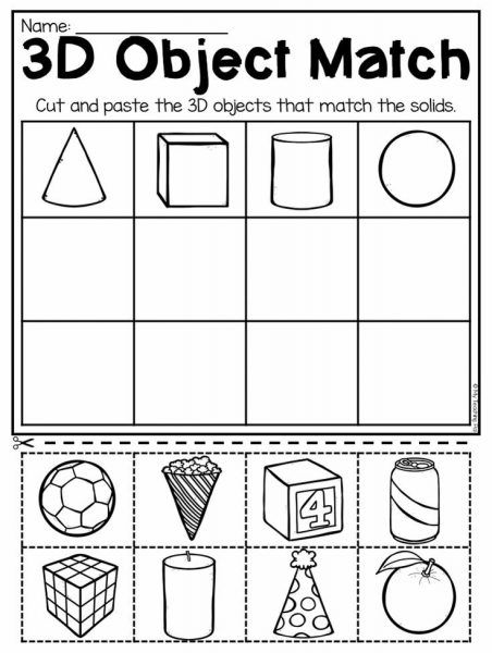 3d Shapes Kindergarten, 3d Shapes Worksheets, Shape Worksheets For Preschool, Shapes Worksheet Kindergarten, Kindergarten Math Worksheets Free, Shapes Kindergarten, Geometry Worksheets, 2d And 3d Shapes, Free Kindergarten Worksheets