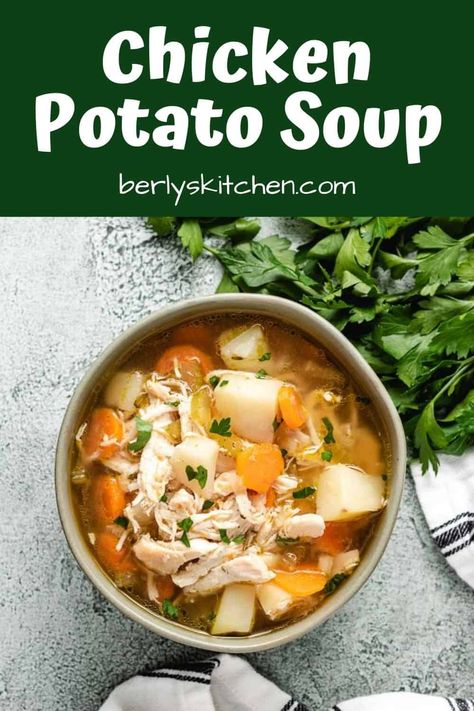 Chicken Potato Soup, Chicken And Potato, Chicken Potato, Healthy Nutrition Plan, Carrots Celery, Potato Vegetable, Carrots And Potatoes, Diced Potatoes, Potato Soup Recipe