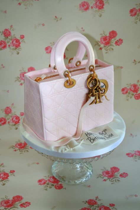 Pink Dior Handbag Cake Dior Cake, Shoe Box Cake, Bag Cakes, Purse Cakes, Handbag Cakes, Pink Dior, Shoe Cakes, Purse Cake, Handbag Cake