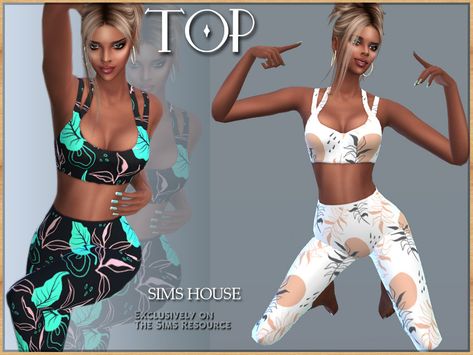 The Sims Resource - WOMEN'S SPORTS TOP Casas The Sims 4, Female Clothes, Sport Outfit Woman, Sims4 Cc, Female Clothing, Sims 4 Clothing, Sims House, Women's Sports, Sims 4 Cc