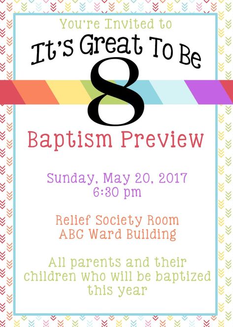 It's Great To Be 8, Great To Be 8, Baptism Talk, Primary Presidency, Primary Songs, Lds Baptism, Primary Activities, Primary Music, Primary Lessons