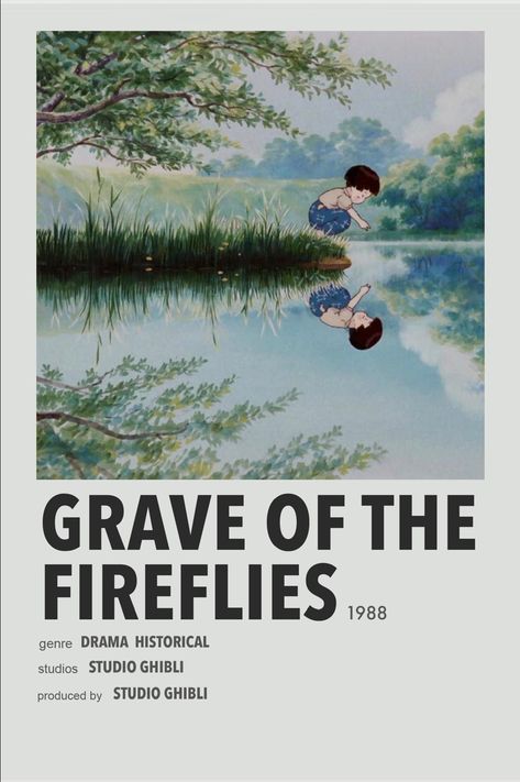 Grave of the Fireflies minimal anime poster Fireflies Anime, Studio Ghibli Poster, The Garden Of Words, Grave Of The Fireflies, Japanese Animated Movies, Film Posters Minimalist, Film Anime, Ghibli Artwork, Anime Printables