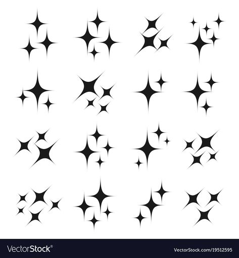 Cartoon Sparkles, Sparkle Icon, Sparkle Tattoo, Cartoon Star, Star Tattoo Designs, Star Illustration, Nail Logo, Infinity Tattoos, Texture Graphic Design