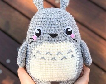 Totoro Crochet Pattern Free, Totoro Amigurumi Free Pattern, Crochet Amigurumi Totoro, Catbus Totoro Crochet, Totoro Crochet Plush, Totoro Plush Crochet Pattern, Totoro Amigurumi, Totoro Crochet, Crochet Keychain Totoro